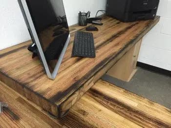 a computer on a desk