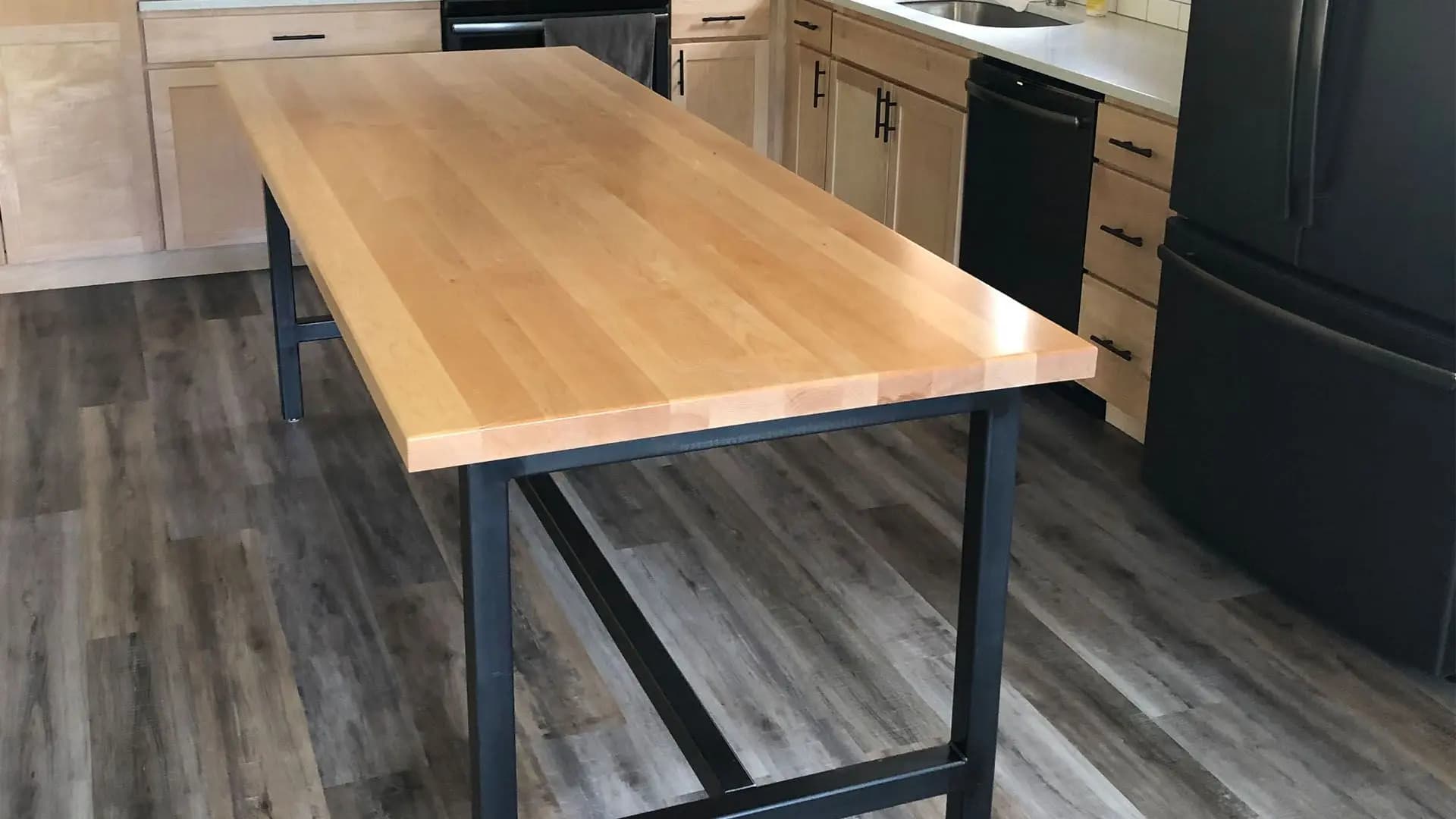 a table in a kitchen