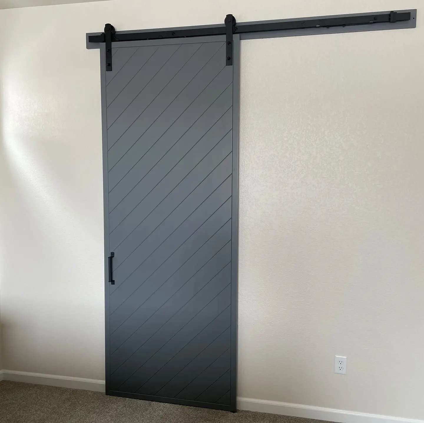 a sliding door in a room