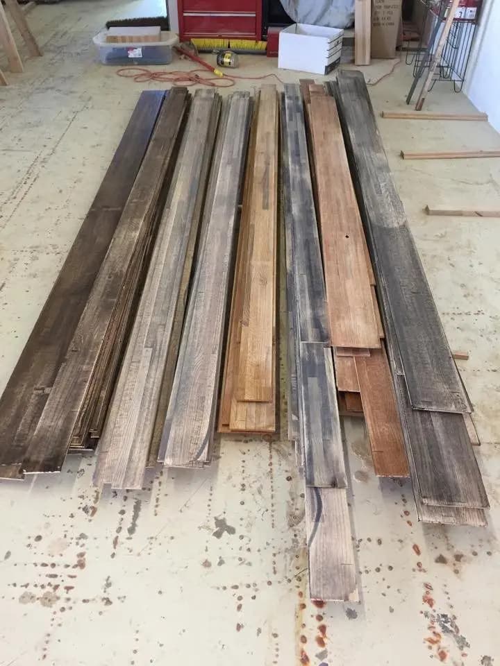 a group of wooden planks